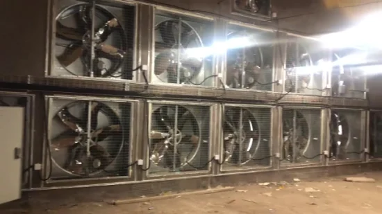 Exaustor de ventilação industrial com almofada de resfriamento para galpão de aves com efeito de estufa